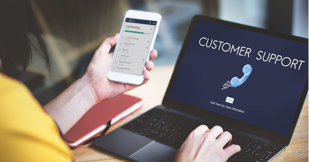 Customer uses chat, text and social media to reach customer support 
