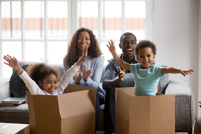 african american family adapting to parents working from home