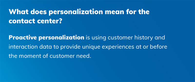 what does personalization mean for contact center