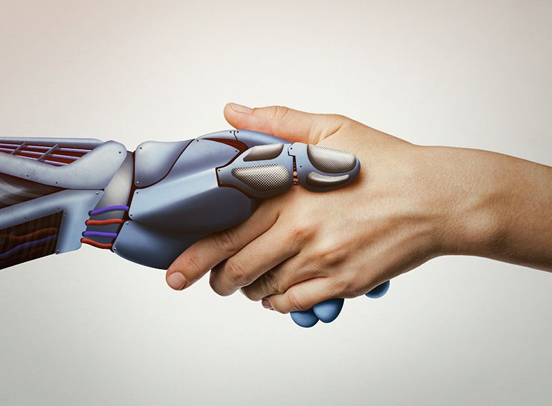 handshake human robot artificial intelligence